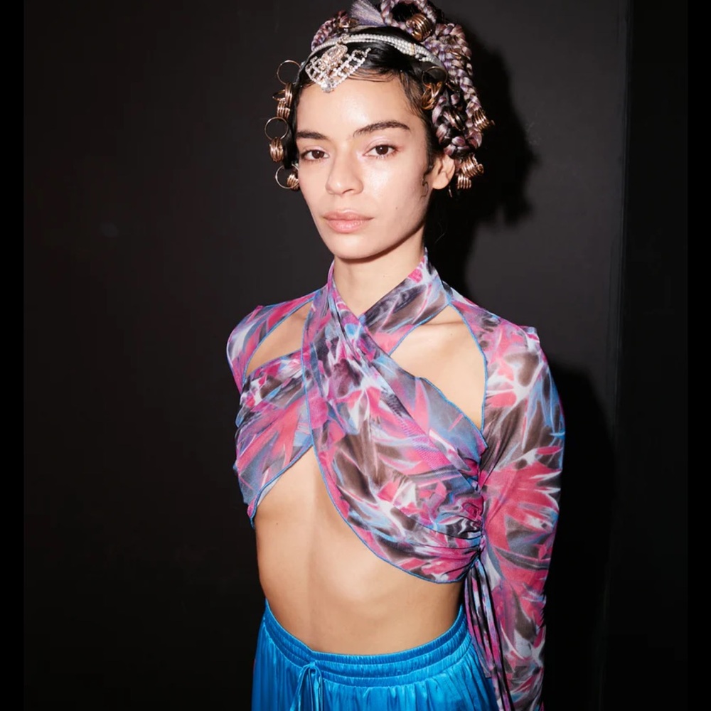 Kim Shui Vibrant Sheer Drape Blouse